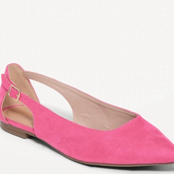 Sling Back Flat Pink Shoes Size 8 New - Picture 3 of 8